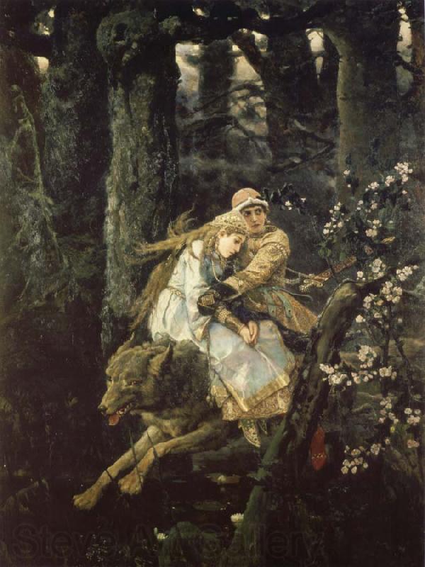 Viktor Vasnetsov Ivan the Tsarevich Riding the Grey Wolf Norge oil painting art